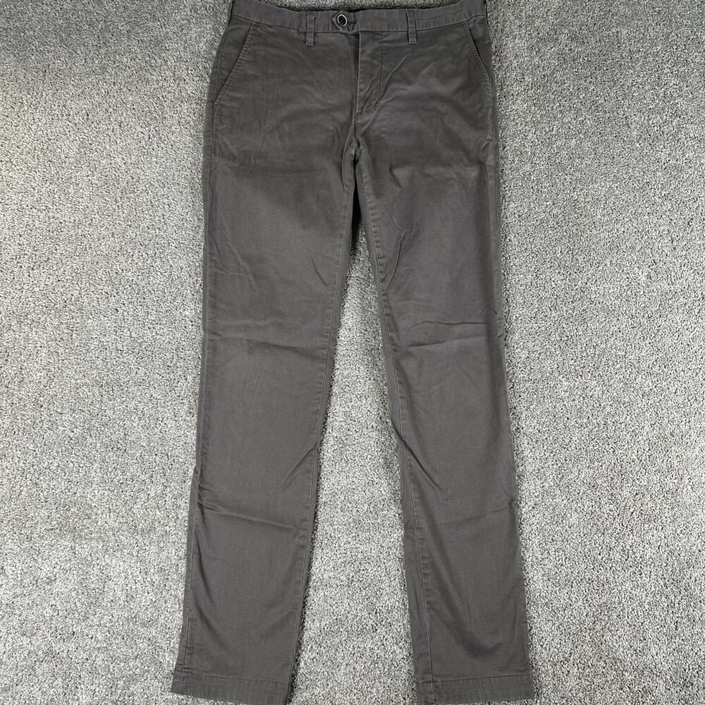 Ted Baker London Pants Mens 32x34 Brown Check Pattern Slim Straight Exmoor Chino